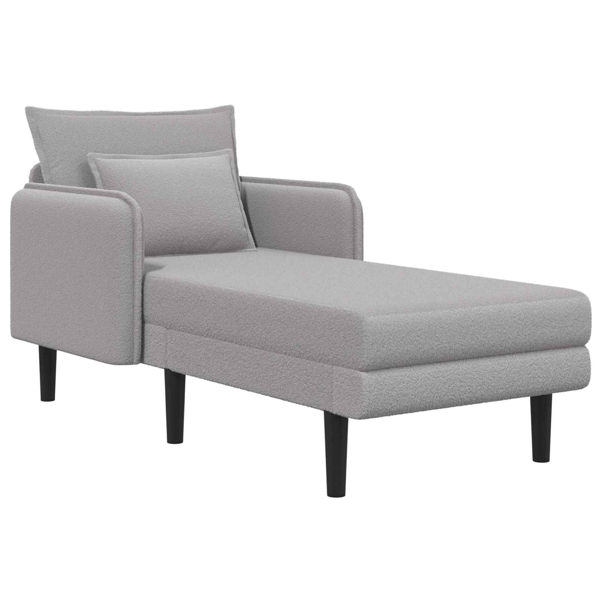 Grote chaise longue Lichtgrijs Bouclé