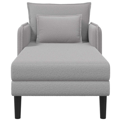 Grote chaise longue Lichtgrijs Bouclé