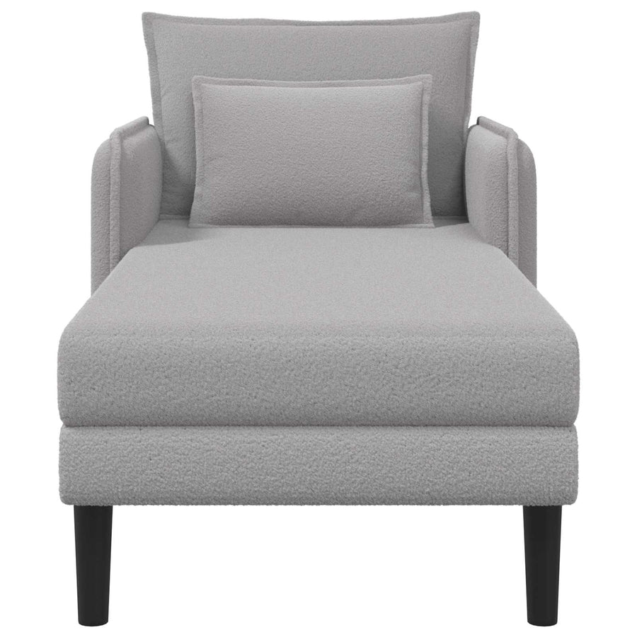 Grote chaise longue Lichtgrijs Bouclé