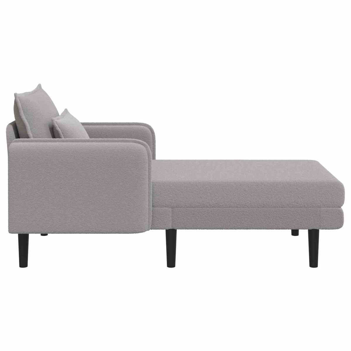 Grote chaise longue Lichtgrijs Bouclé