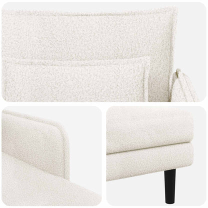 Grote chaise longue Crèmekleurig Bouclé