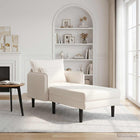 Chaise longue 173x86x84 cm crèmekleurig bouclé