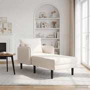 Chaise longue 173x86x84 cm crèmekleurig bouclé