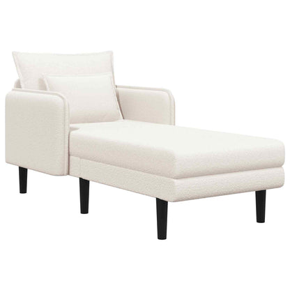 Grote chaise longue Crèmekleurig Bouclé