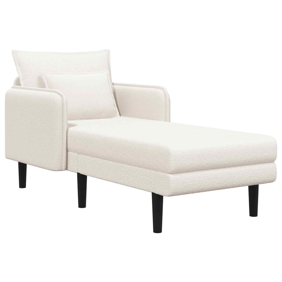 Grote chaise longue Crèmekleurig Bouclé