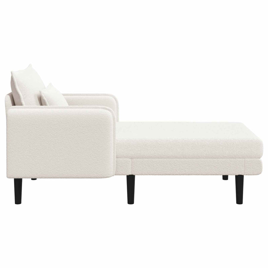 Grote chaise longue Crèmekleurig Bouclé