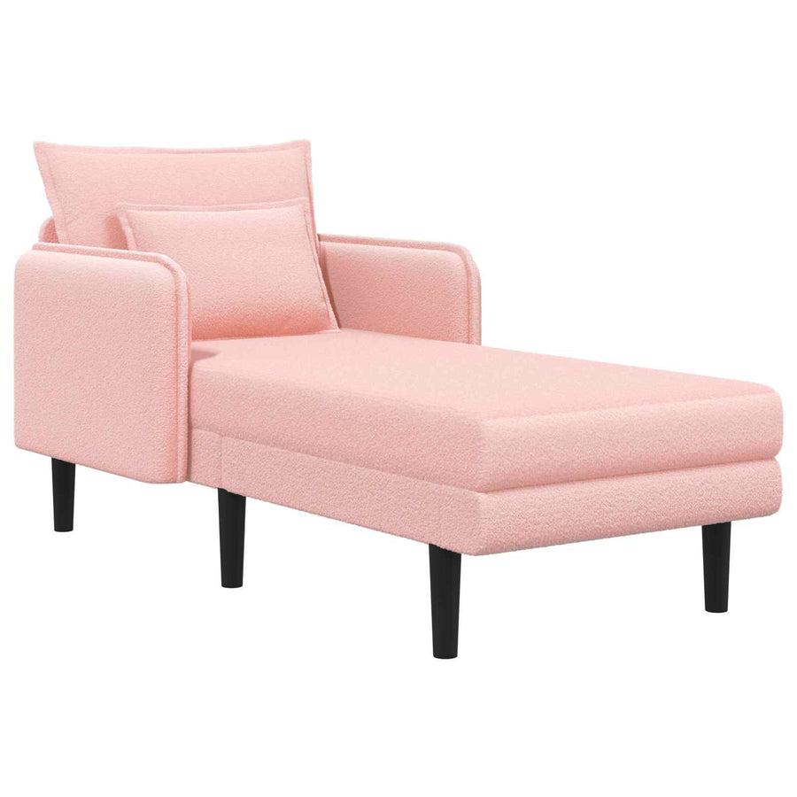 Grote chaise longue Roze Bouclé