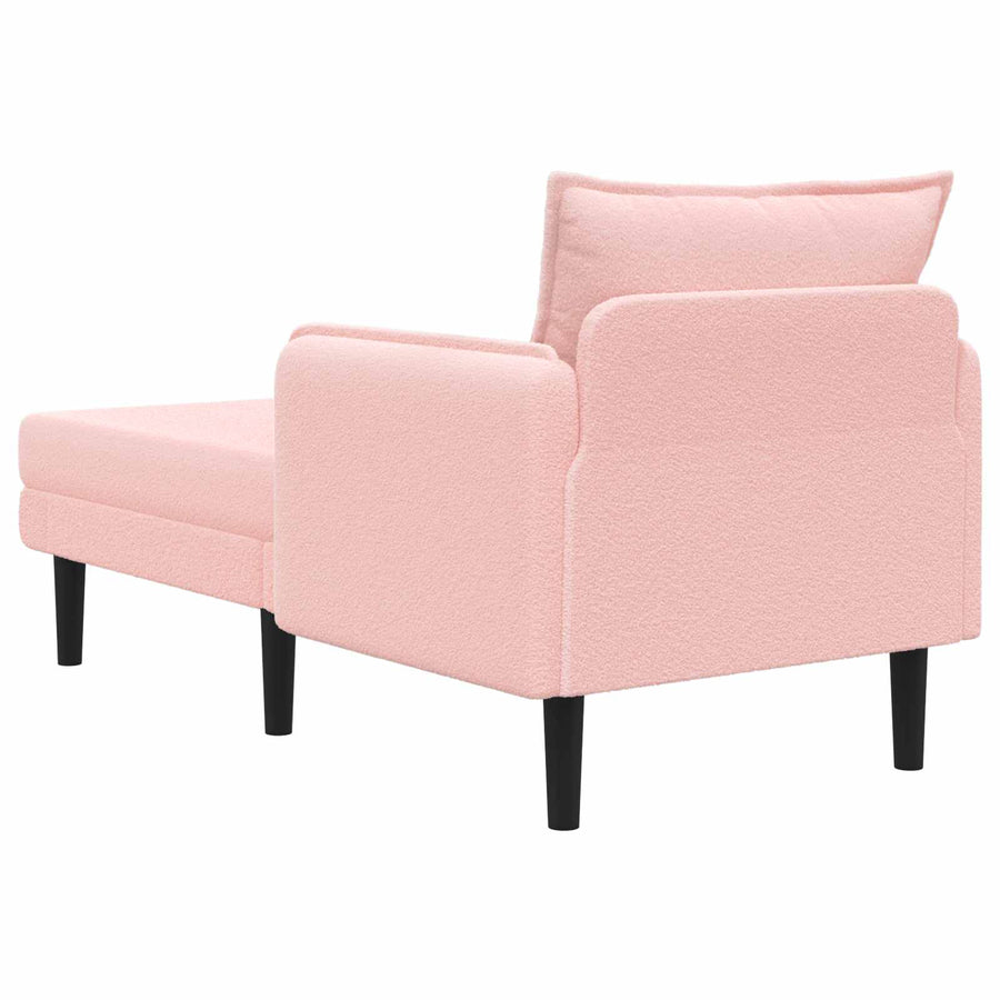 Grote chaise longue Roze Bouclé