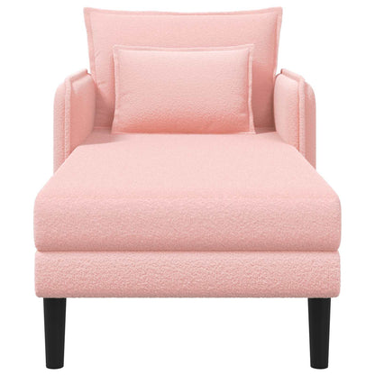 Grote chaise longue Roze Bouclé