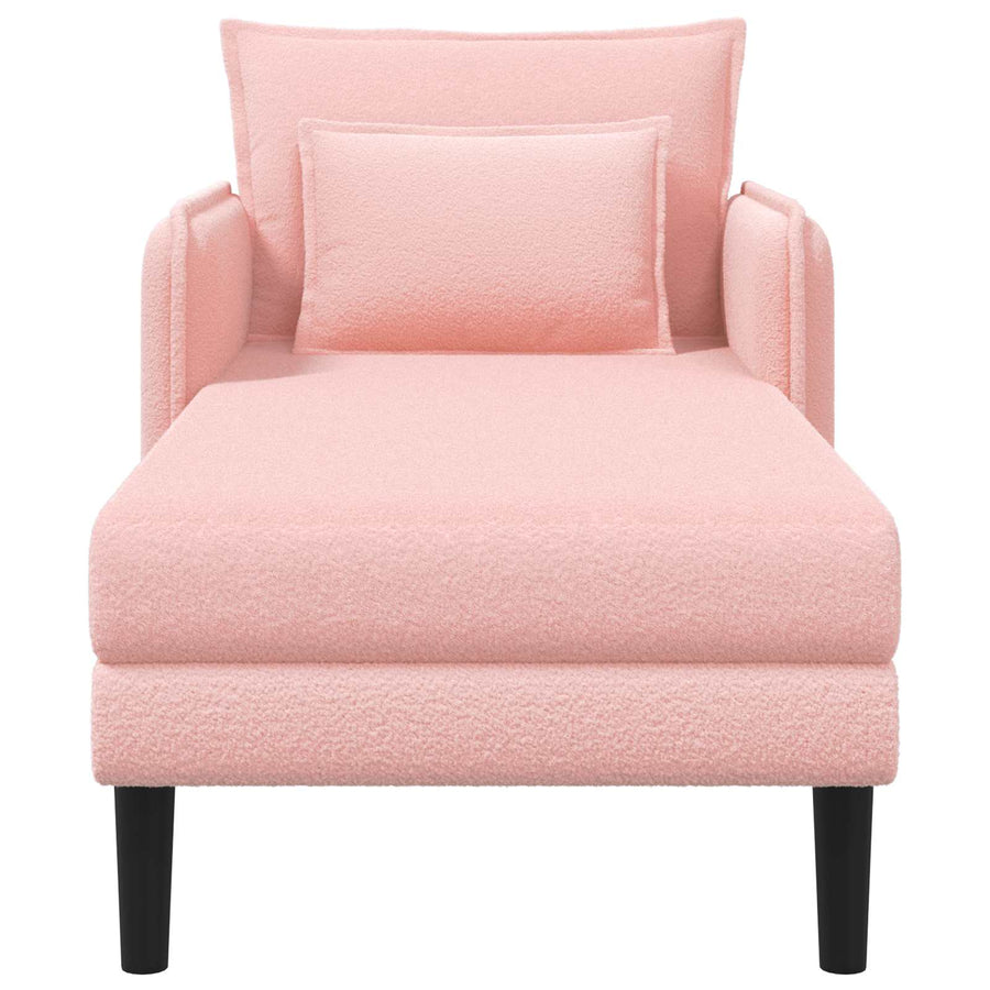 Grote chaise longue Roze Bouclé