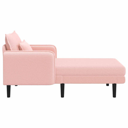 Grote chaise longue Roze Bouclé