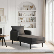 Chaise longue 173x86x84 cm donkergrijs bouclé