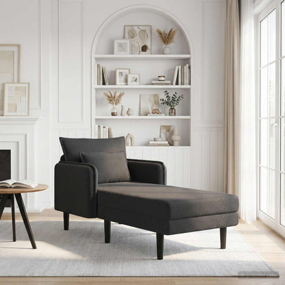 Grote chaise longue Donkergrijs Bouclé