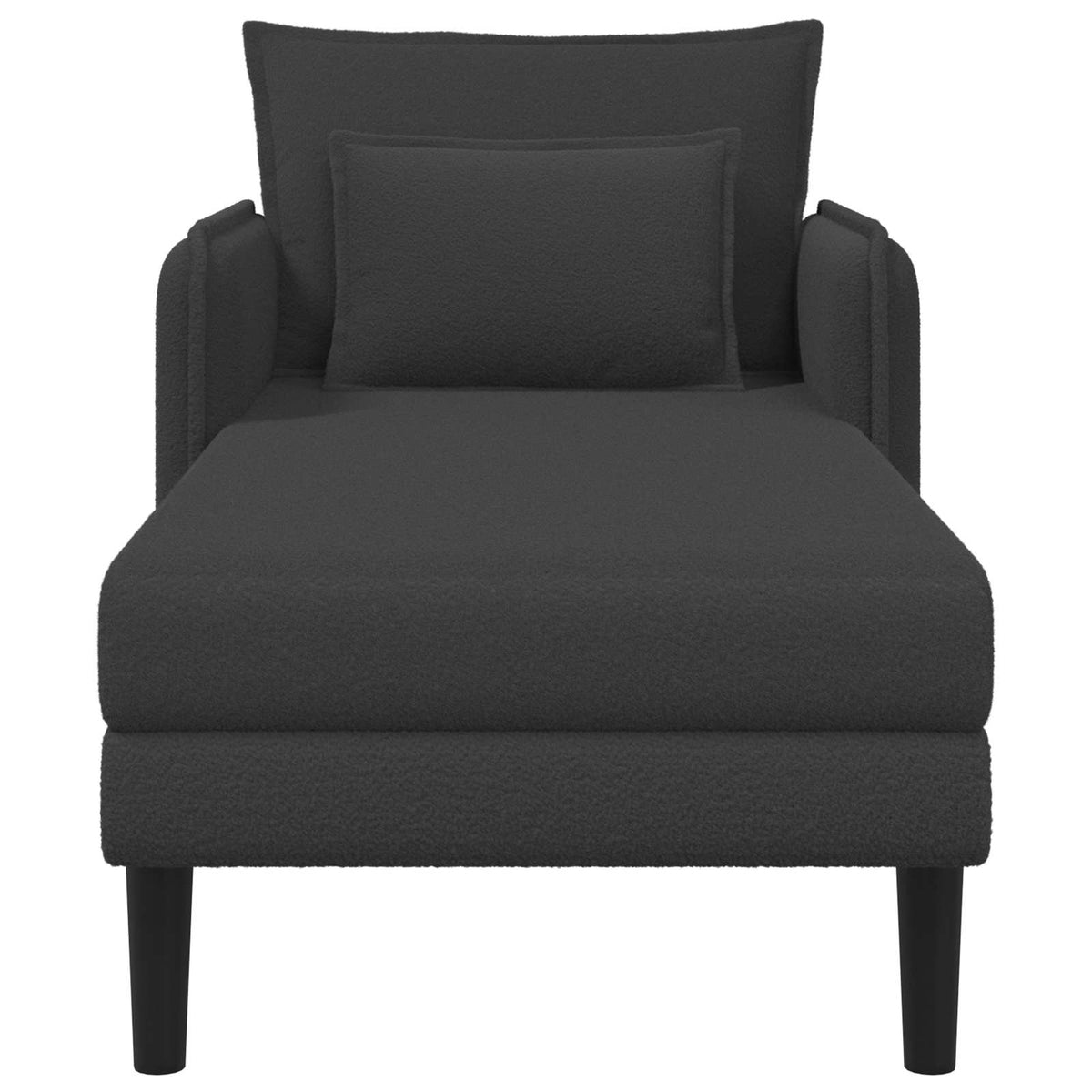 Grote chaise longue Donkergrijs Bouclé