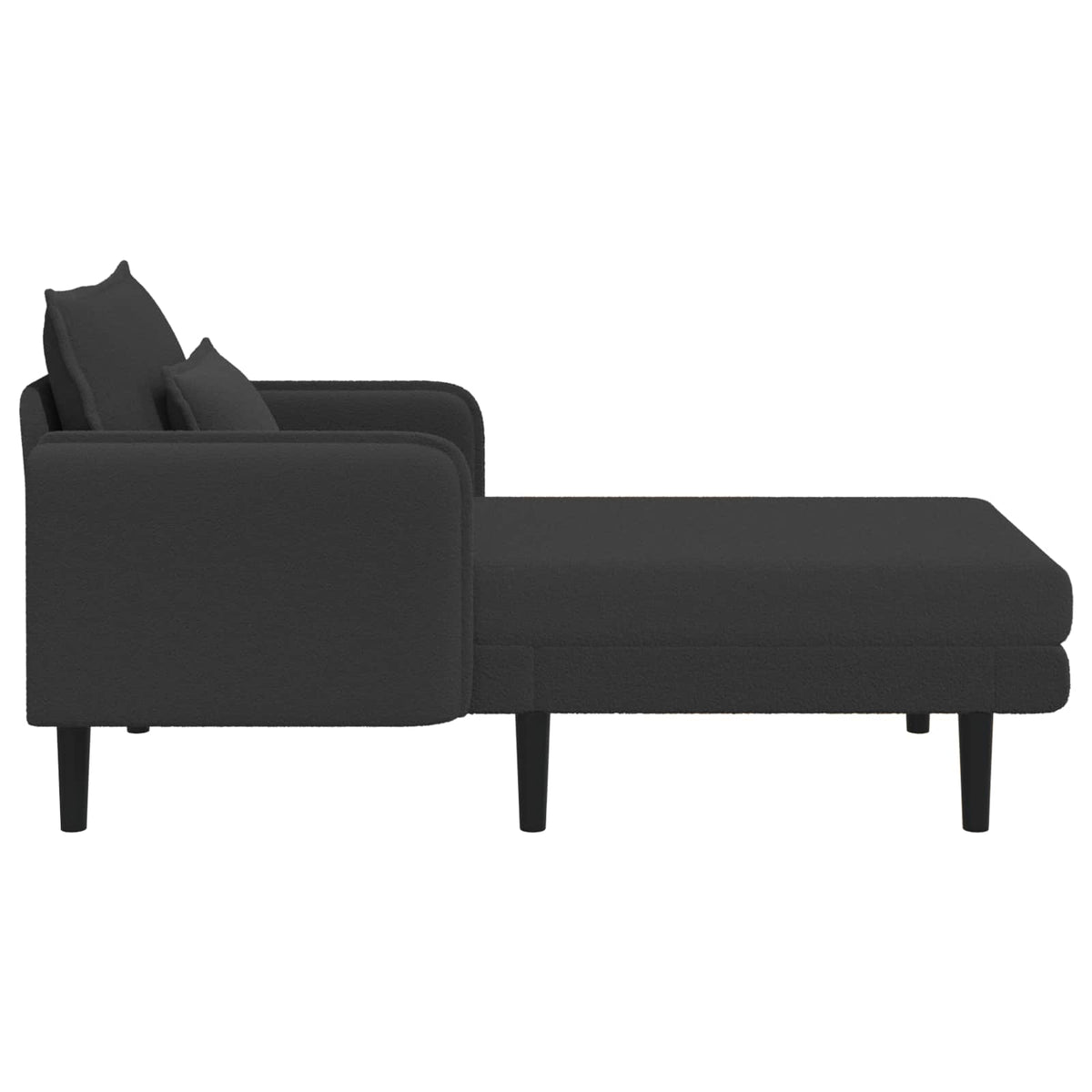 Grote chaise longue Donkergrijs Bouclé