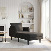 Chaise longue 173x86x84 cm zwart bouclé