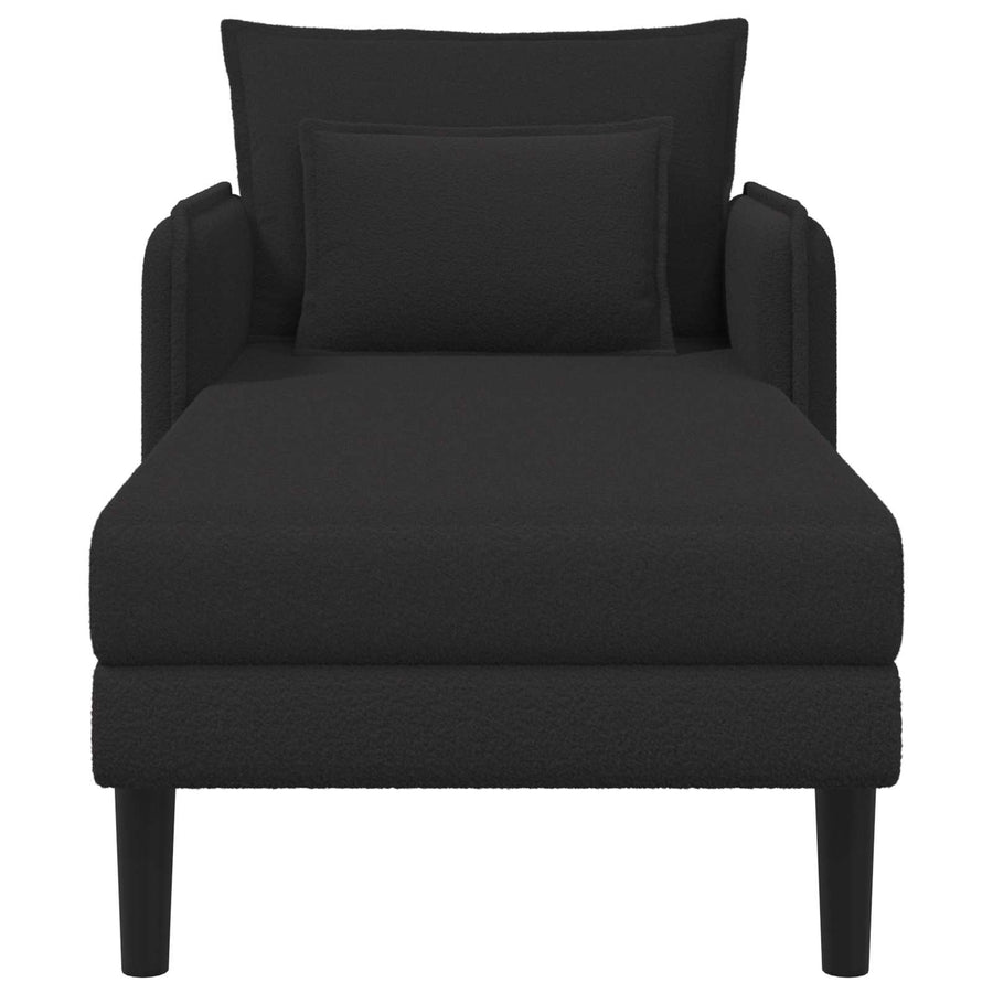 Grote chaise longue Zwart Bouclé
