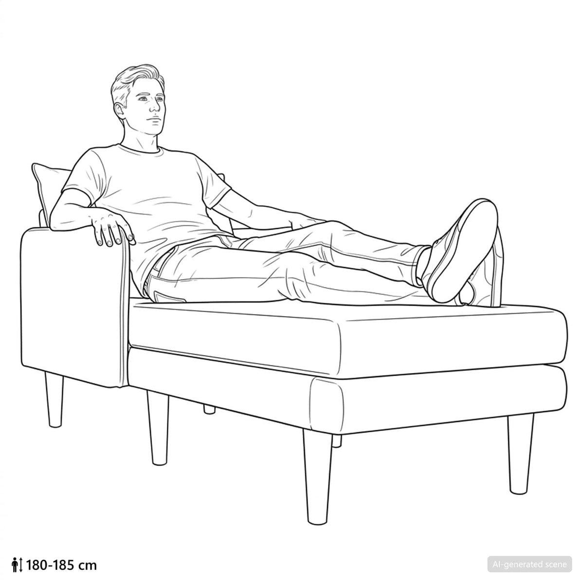 Grote chaise longue Zwart Bouclé