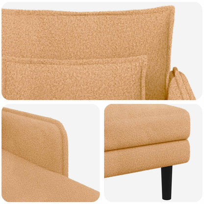 Grote chaise longue Beige Bouclé