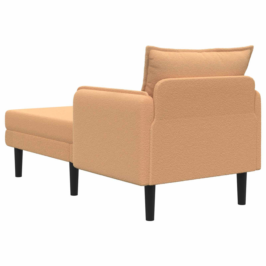 Grote chaise longue Beige Bouclé
