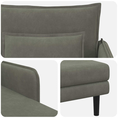 Grote chaise longue Lichtgrijs Katoenen stof
