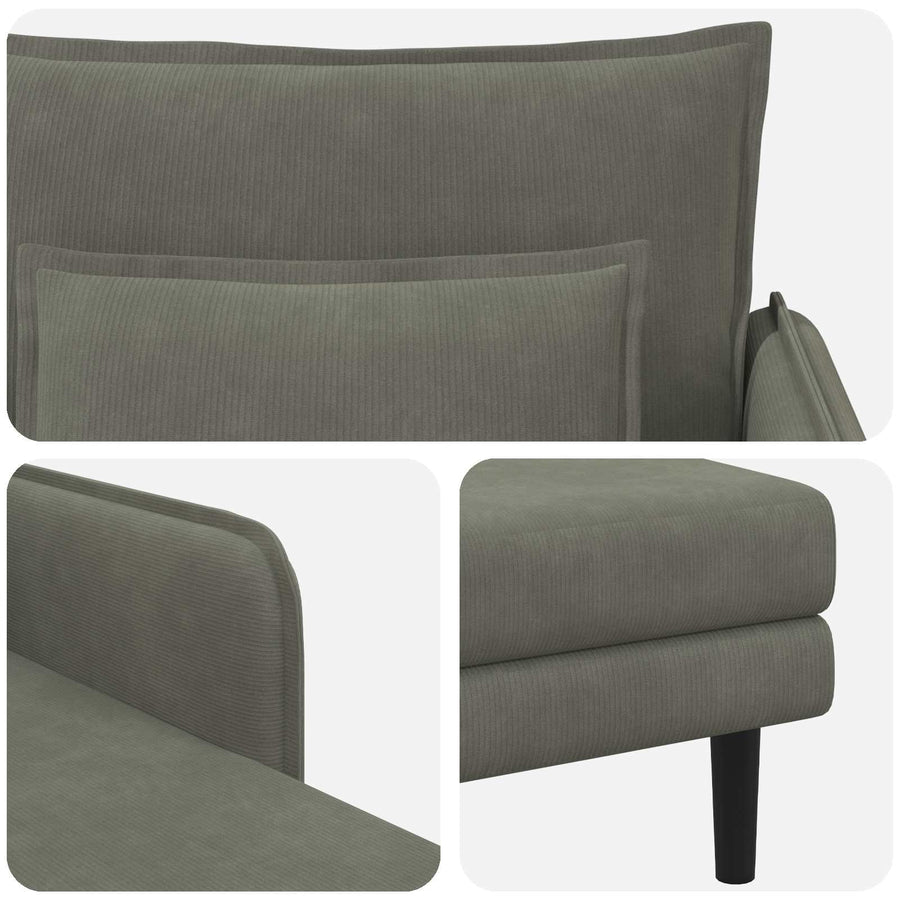 Grote chaise longue Lichtgrijs Katoenen stof