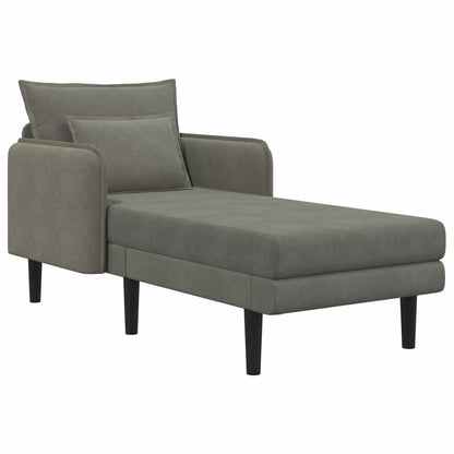 Grote chaise longue Lichtgrijs Katoenen stof