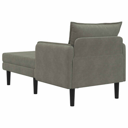 Grote chaise longue Lichtgrijs Katoenen stof