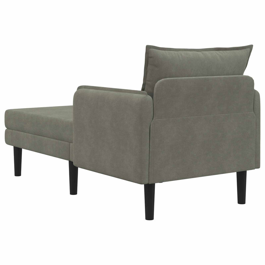 Grote chaise longue Lichtgrijs Katoenen stof