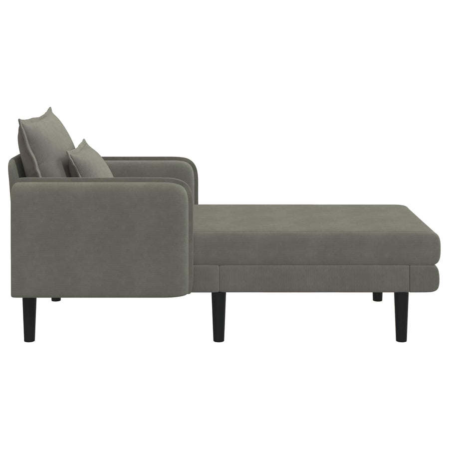 Grote chaise longue Lichtgrijs Katoenen stof