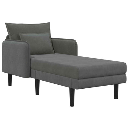 Grote chaise longue Donkergrijs Katoenen stof