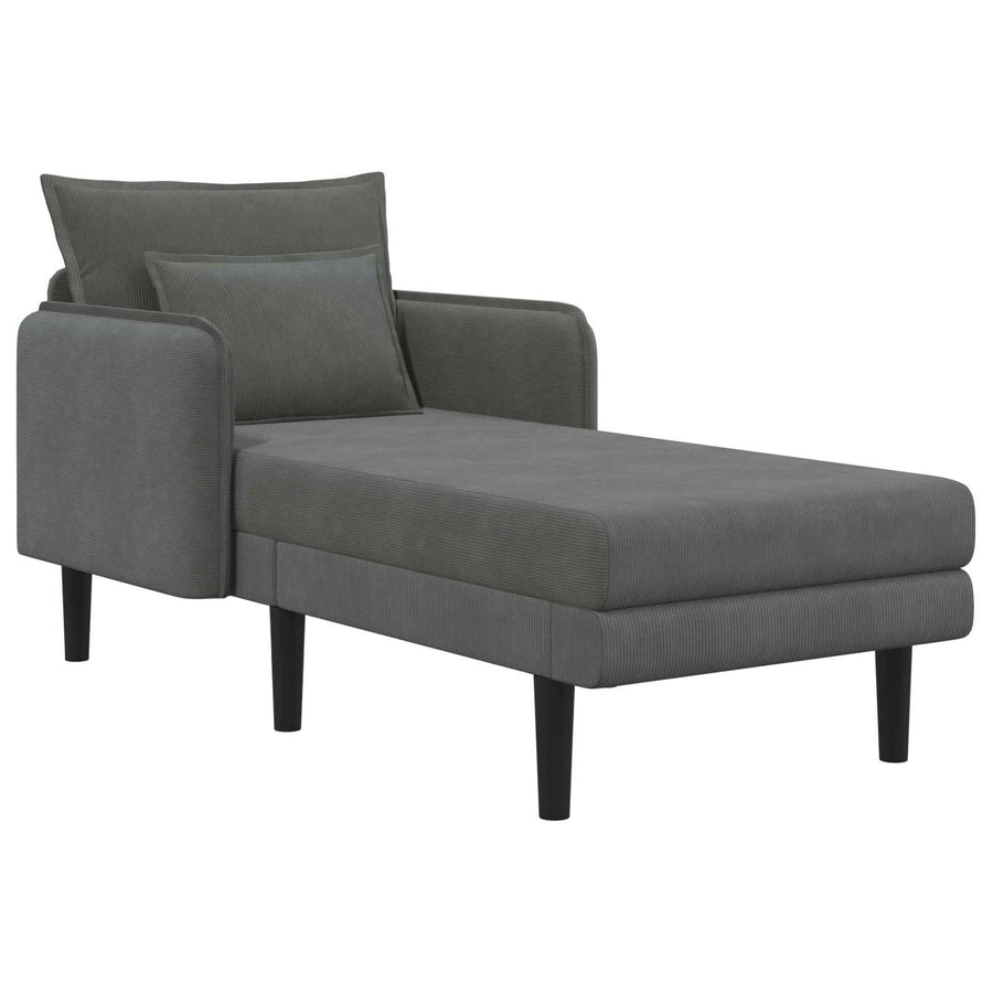 Grote chaise longue Donkergrijs Katoenen stof