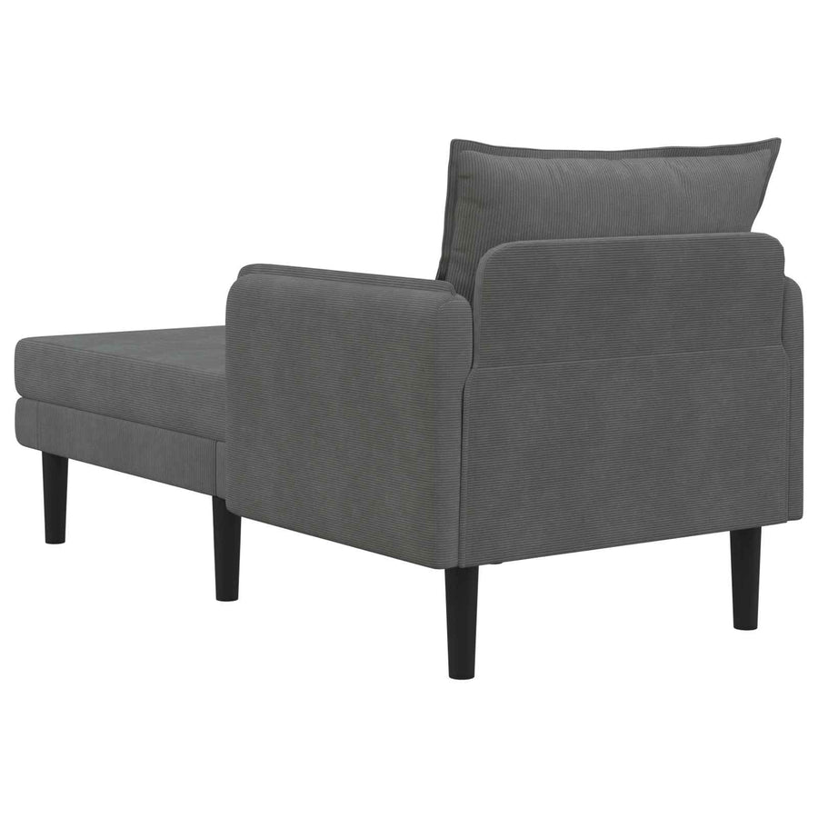 Grote chaise longue Donkergrijs Katoenen stof