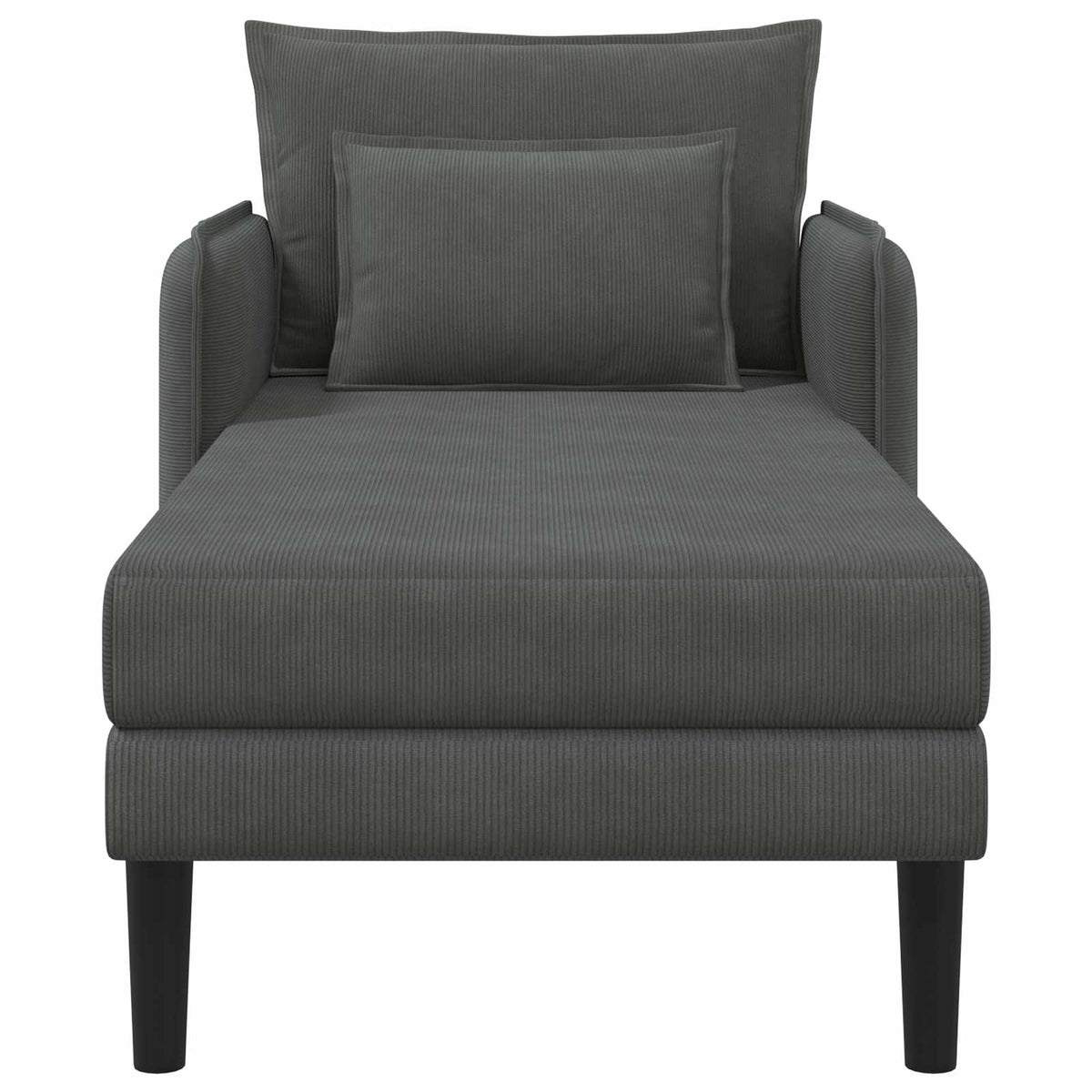 Grote chaise longue Donkergrijs Katoenen stof