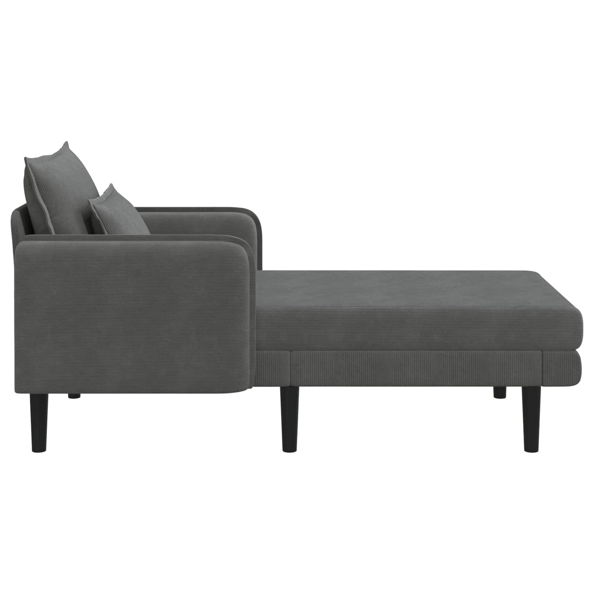 Grote chaise longue Donkergrijs Katoenen stof