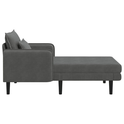 Grote chaise longue Donkergrijs Katoenen stof