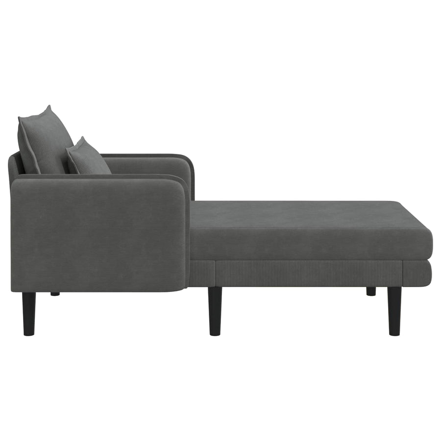 Grote chaise longue Donkergrijs Katoenen stof