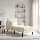 Chaise longue 173x84x86 cm crèmekleurig katoen