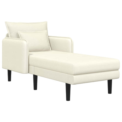 Grote chaise longue Crèmekleurig Katoenen stof