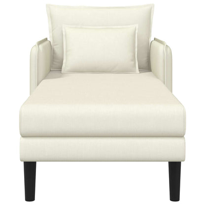 Grote chaise longue Crèmekleurig Katoenen stof