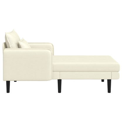Grote chaise longue Crèmekleurig Katoenen stof