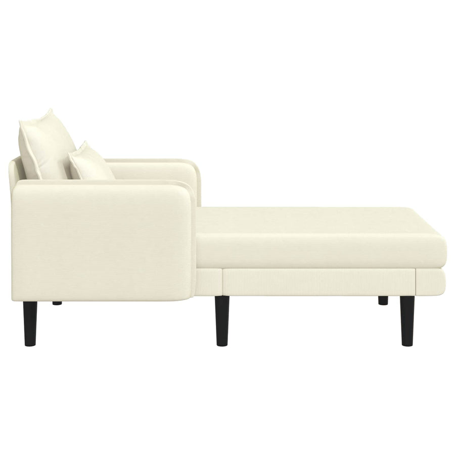 Grote chaise longue Crèmekleurig Katoenen stof