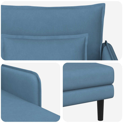 Grote chaise longue Blauw Katoenen stof
