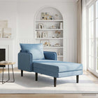 Chaise longue blauw corduroy 173x86x84 cm