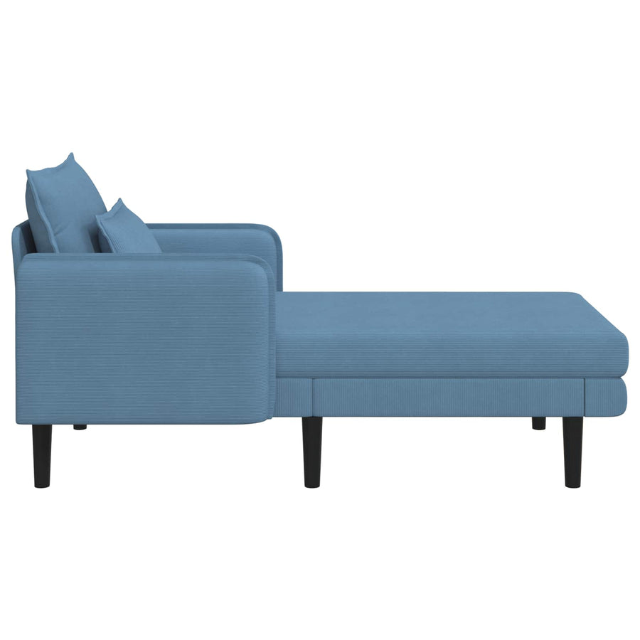 Grote chaise longue Blauw Katoenen stof
