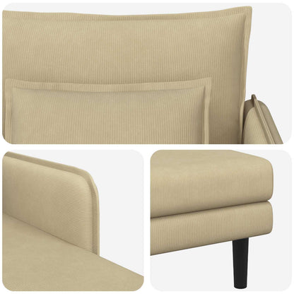 Grote chaise longue Grijs groen Katoenen stof