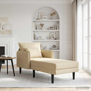 Chaise longue grijsgroen ribstof 84x173x86 cm