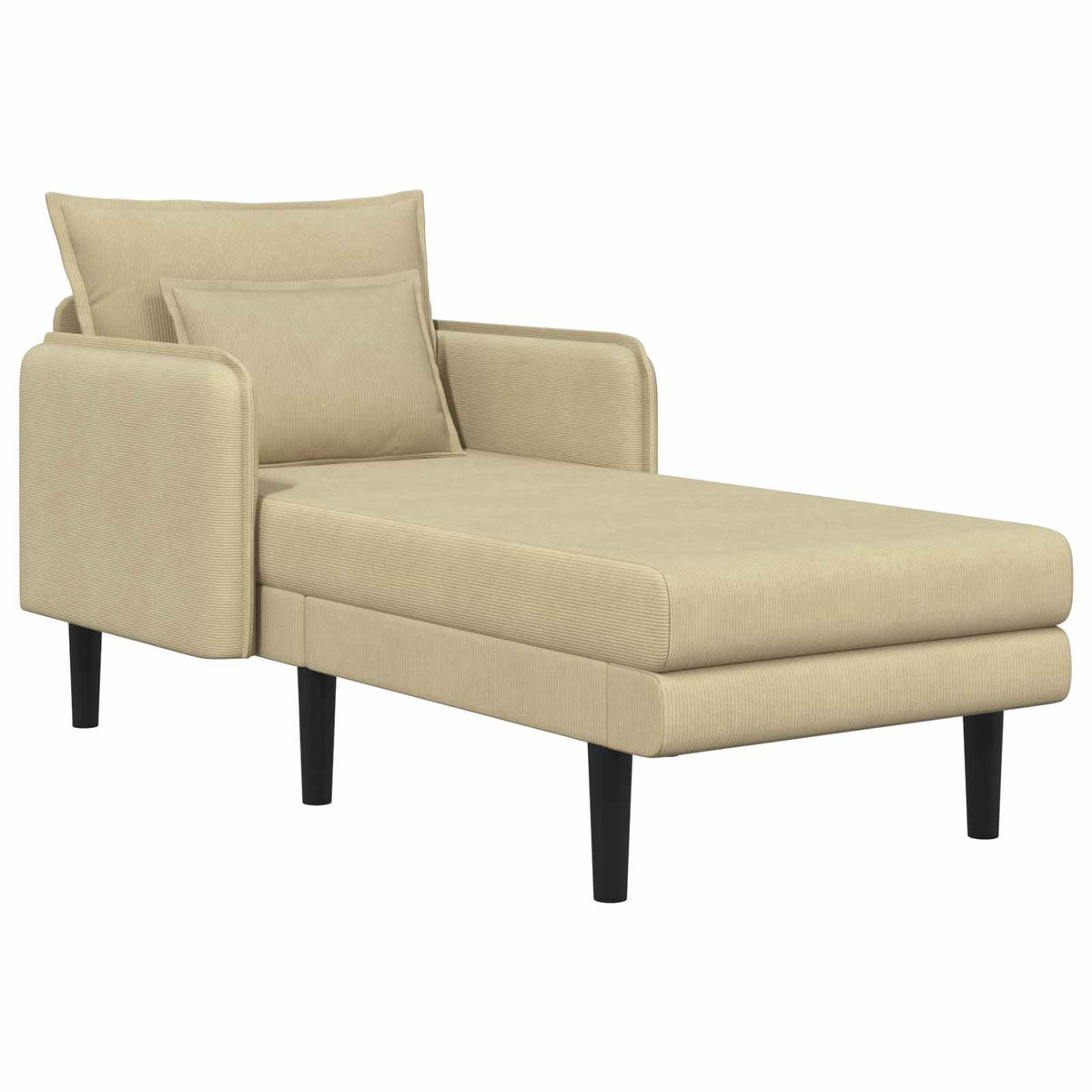 Grote chaise longue Grijs groen Katoenen stof