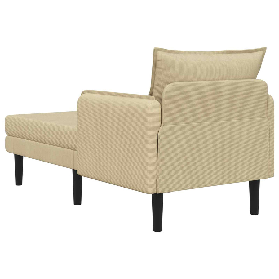 Grote chaise longue Grijs groen Katoenen stof