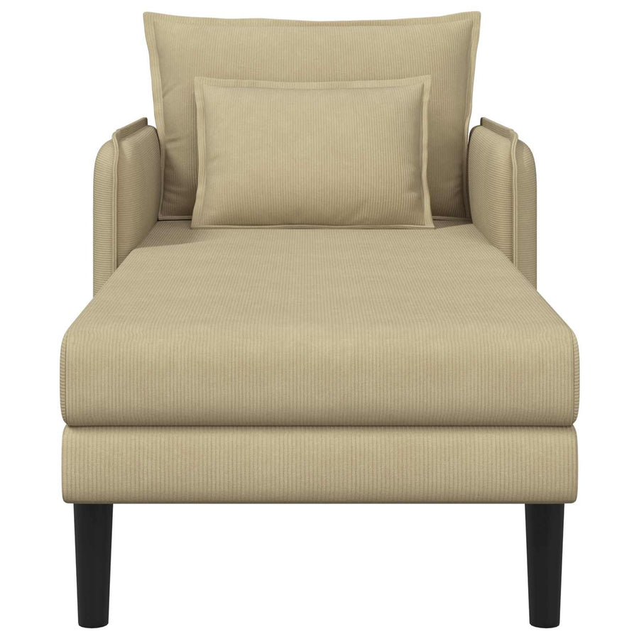 Grote chaise longue Grijs groen Katoenen stof